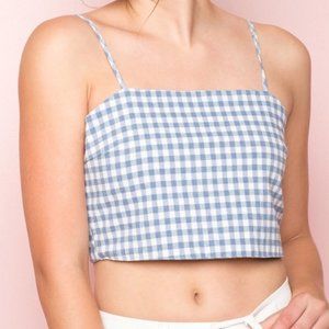 NWOT // Plaid Smock Crop Top